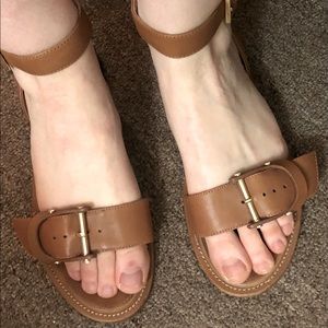 Louise Et Cie Tan Leather Buckle Sandals Size 10